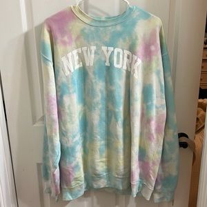 New York tie dye crew neck